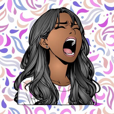 screaming realistic, girl