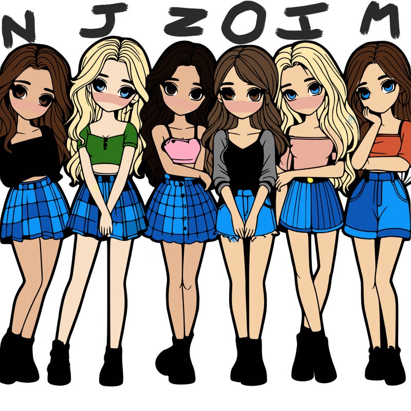 a group of girls realistic