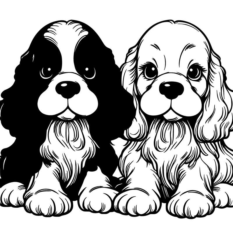 cocker spaniel puppies black white