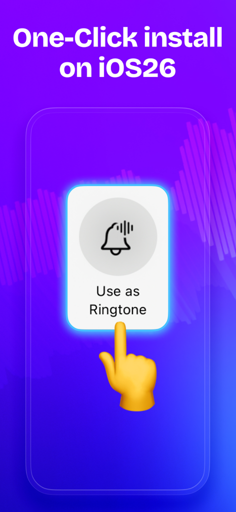 Ringtone Maker: SnapTone - SnapToneアプリのインターフェース。iPhoneでカスタム着信音を設定するためのワンクリックボタンを表示