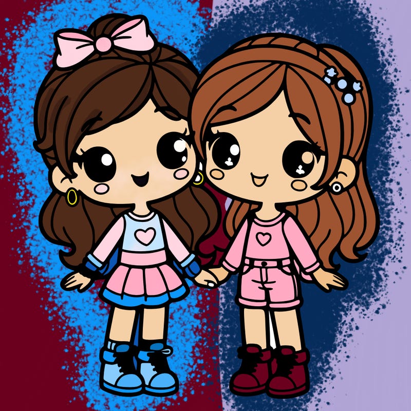 two 10 year old girls best friends