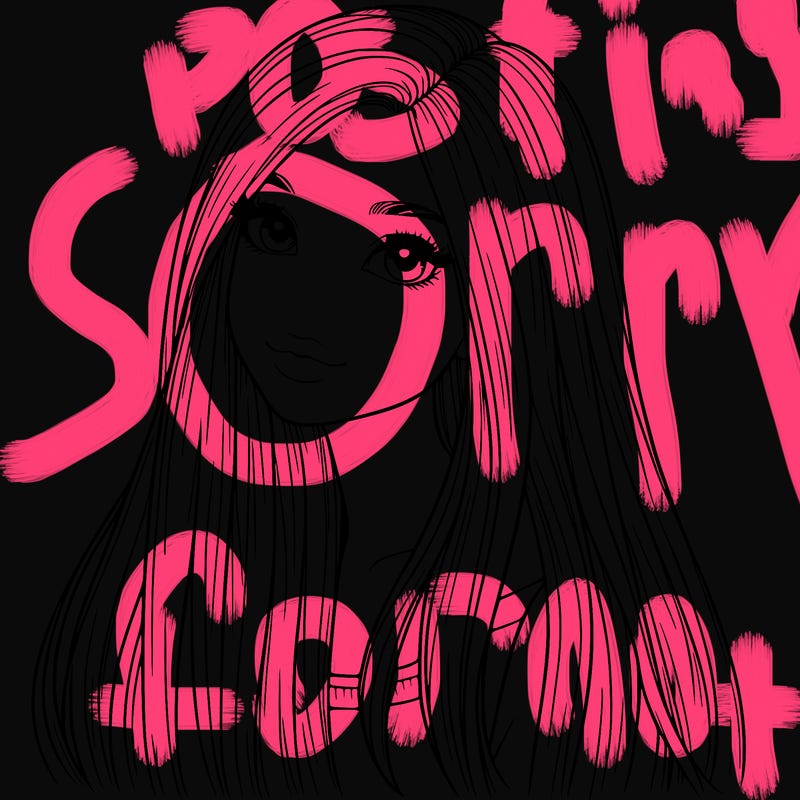 realistic girl with long straight hair