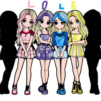 a group of girls realistic