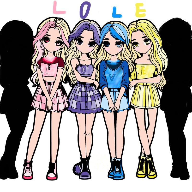 a group of girls realistic