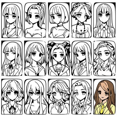 girls that look diffrent anime