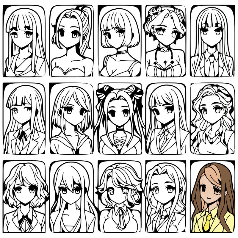 girls that look diffrent anime