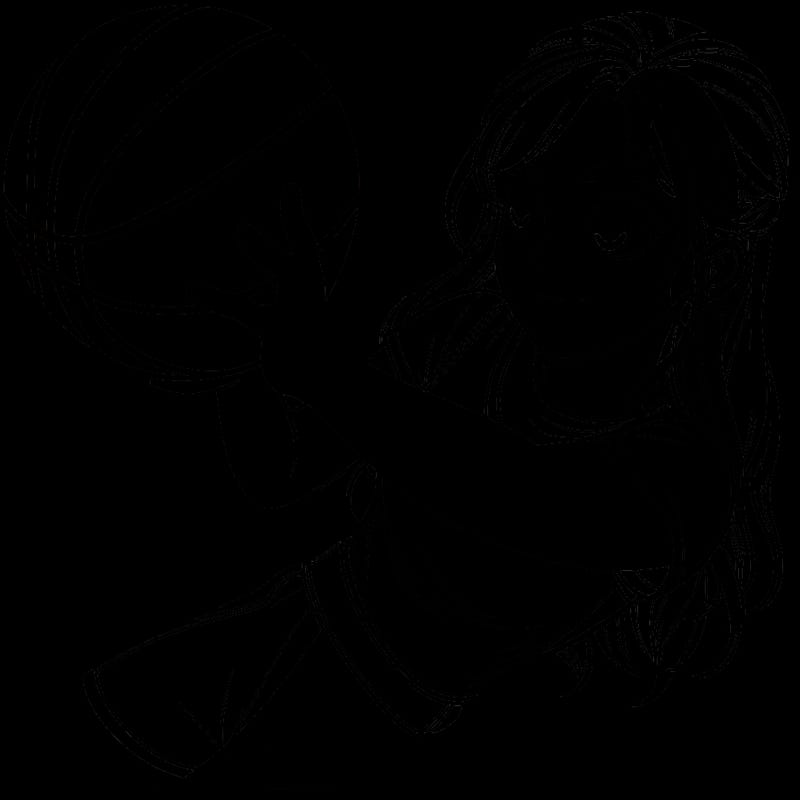 realistic girl playing basketball