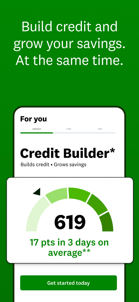 L'outil d'amélioration de crédit d'Intuit Credit Karma affiche un score de crédit de 619 et une augmentation moyenne de 17 points.