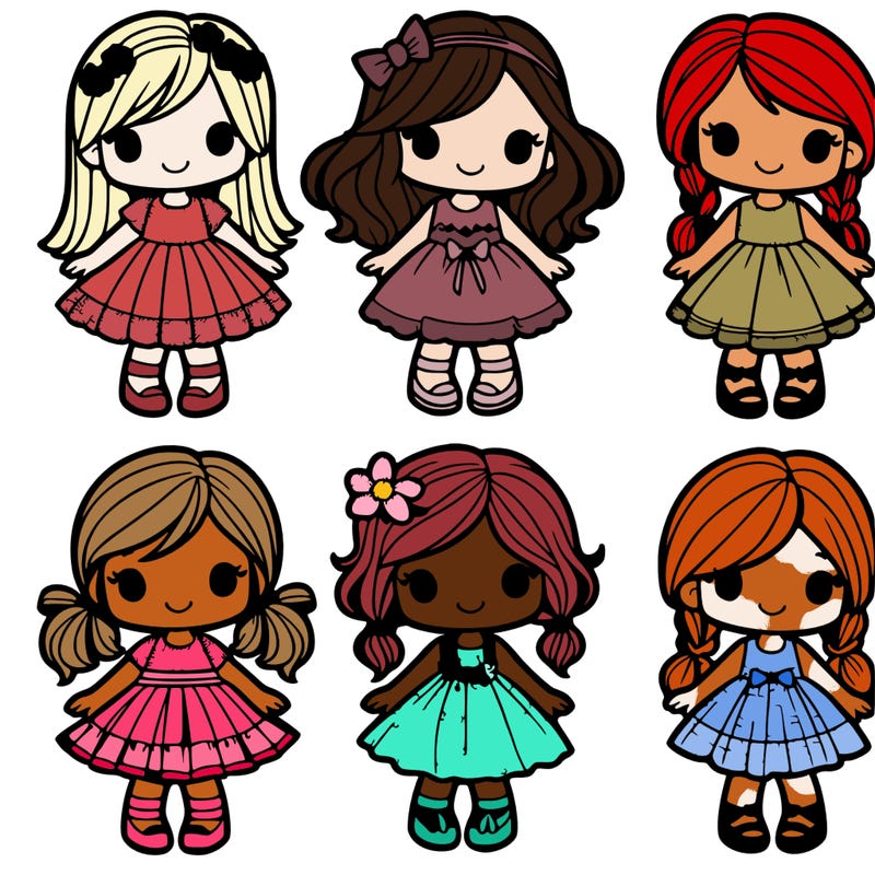 4 girls both wearing dresses