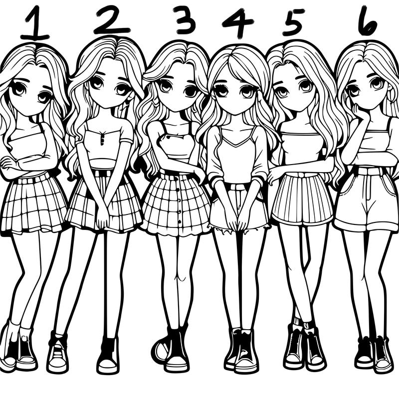 a group of girls realistic