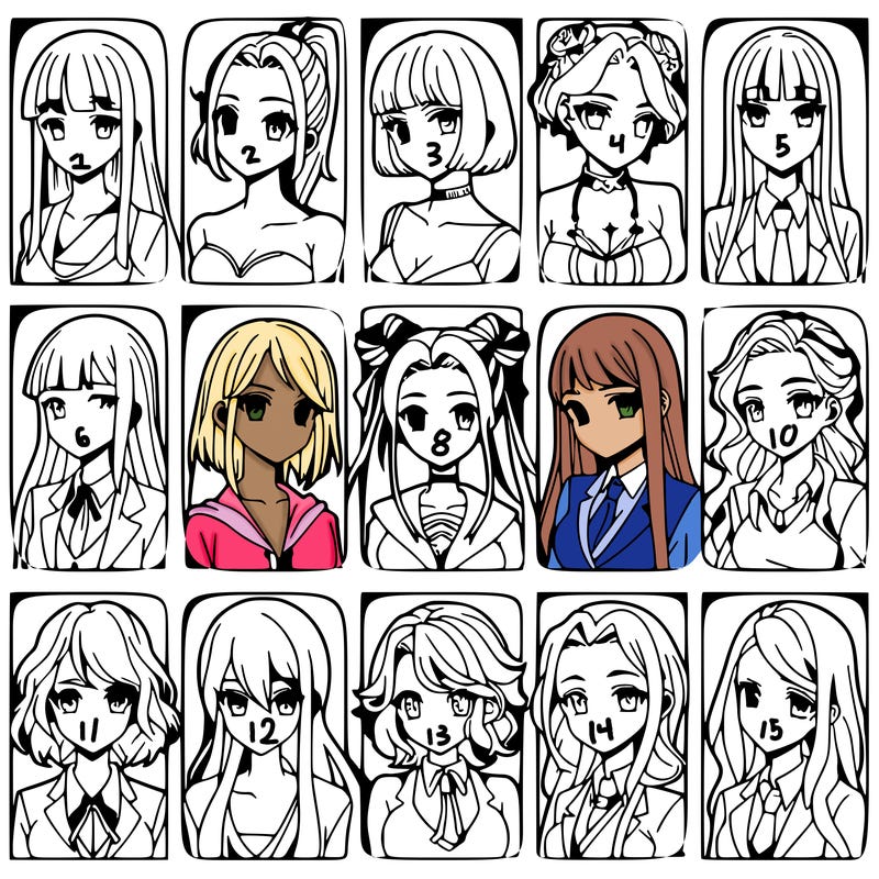 girls that look diffrent anime