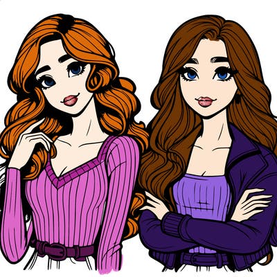 two realistic pretty best friends