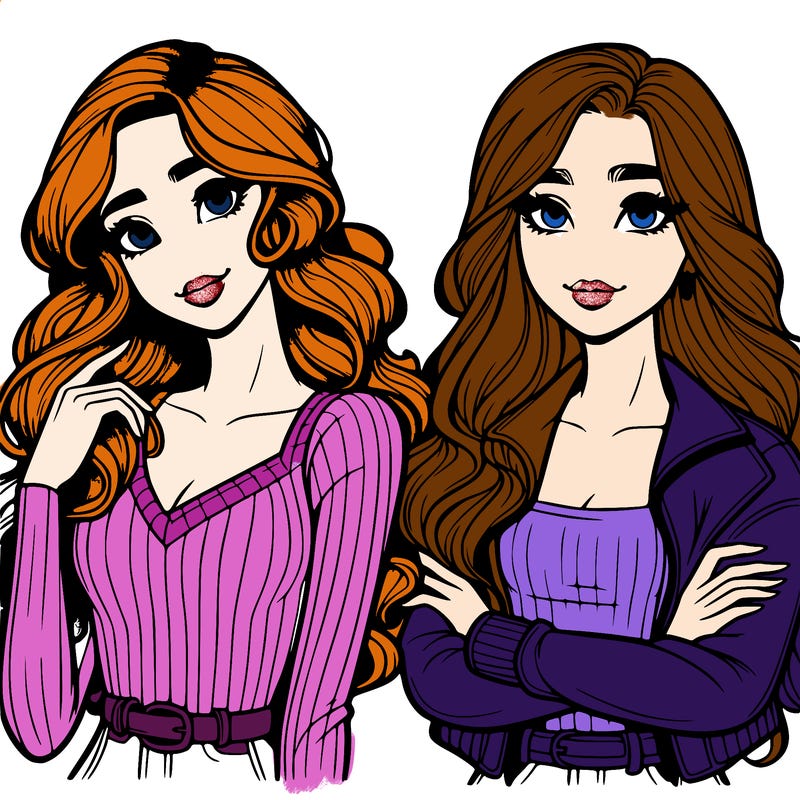 two realistic pretty best friends