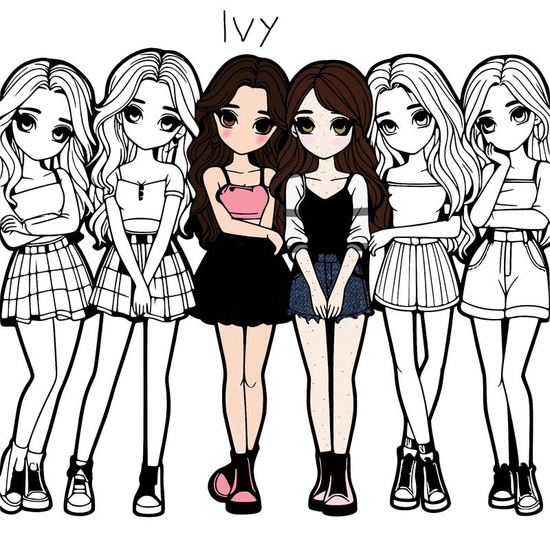 a group of girls realistic