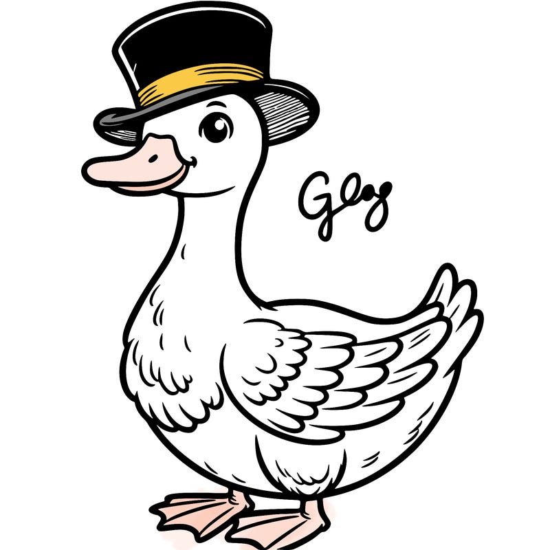 goose with a top hat
