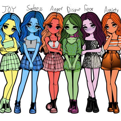 a group of girls realistic