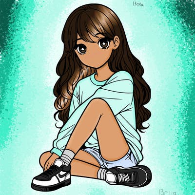 girl sitting realistic