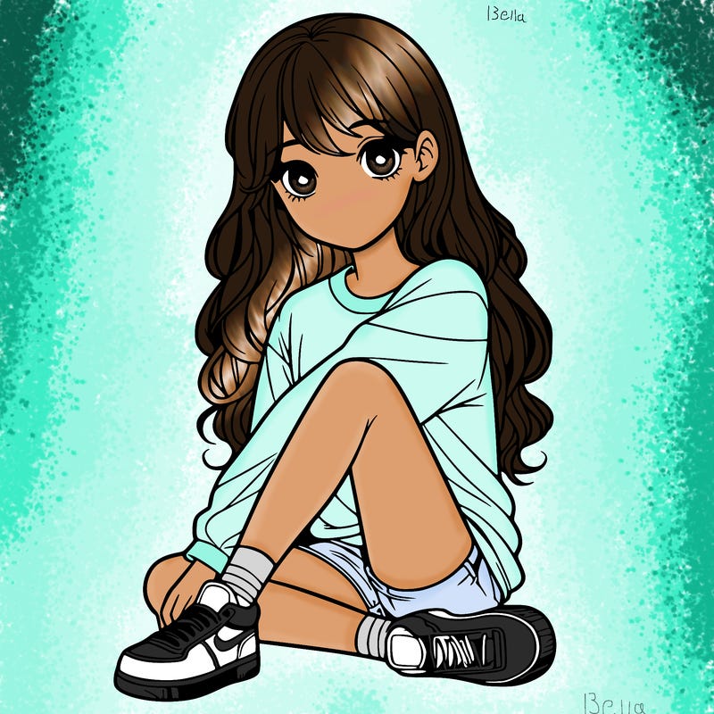 girl sitting realistic