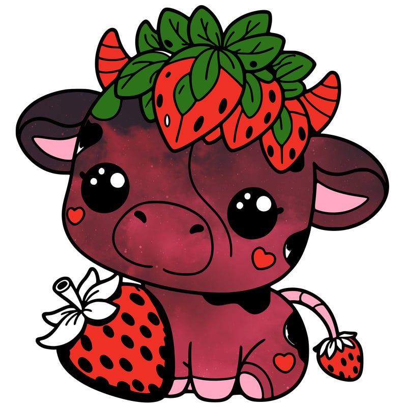 cute strawberry cow