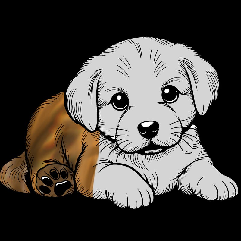 a cute realistic puppy