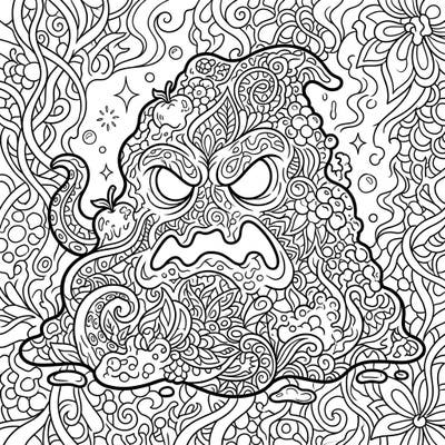 Explore the fascinating world of Living Sludge reimagined in an intricate Zentangle style. This unique coloring page offers a captivating challenge for artists seeking both creativity and relaxation.