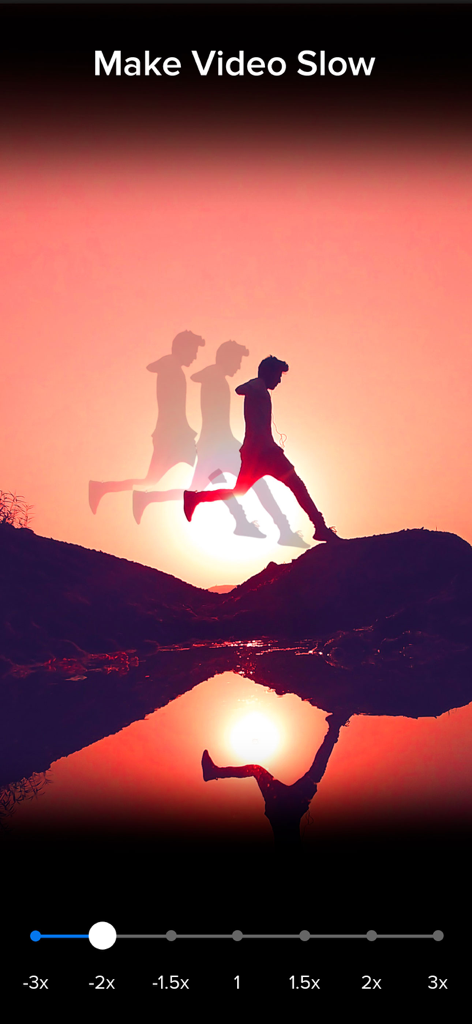 Video Slow Fast Speed Editor - Slow motion video editing interface with speed control slider