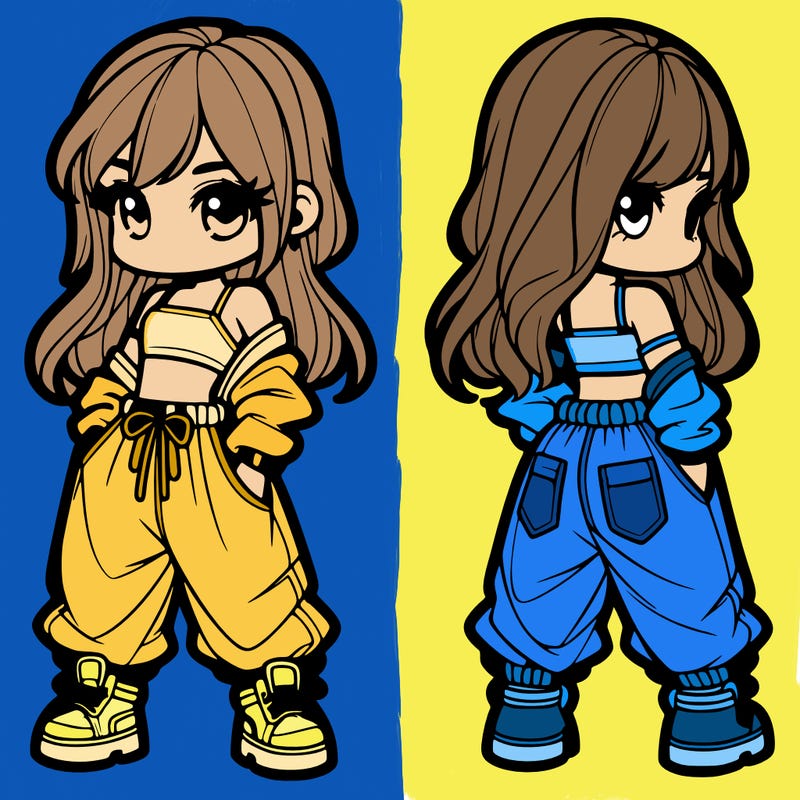 girl in crop top and baggy pants