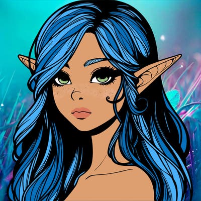 elf girl realistic dark fantasy