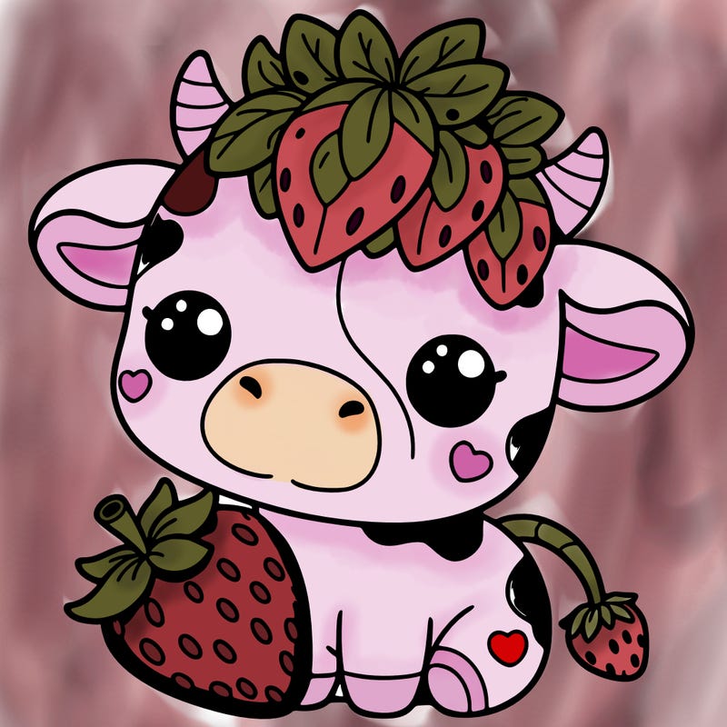 cute strawberry cow