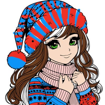 realistic christmas girl
