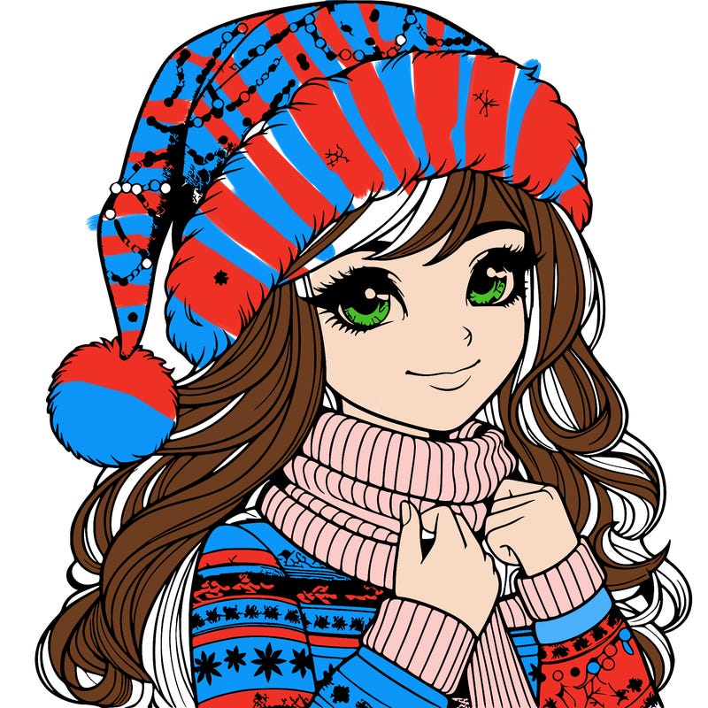 realistic christmas girl