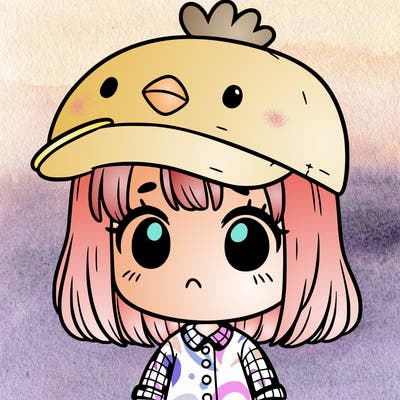 cute girl with chicken hat