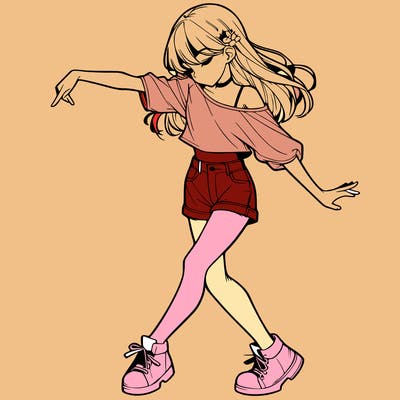realistic girl danceing