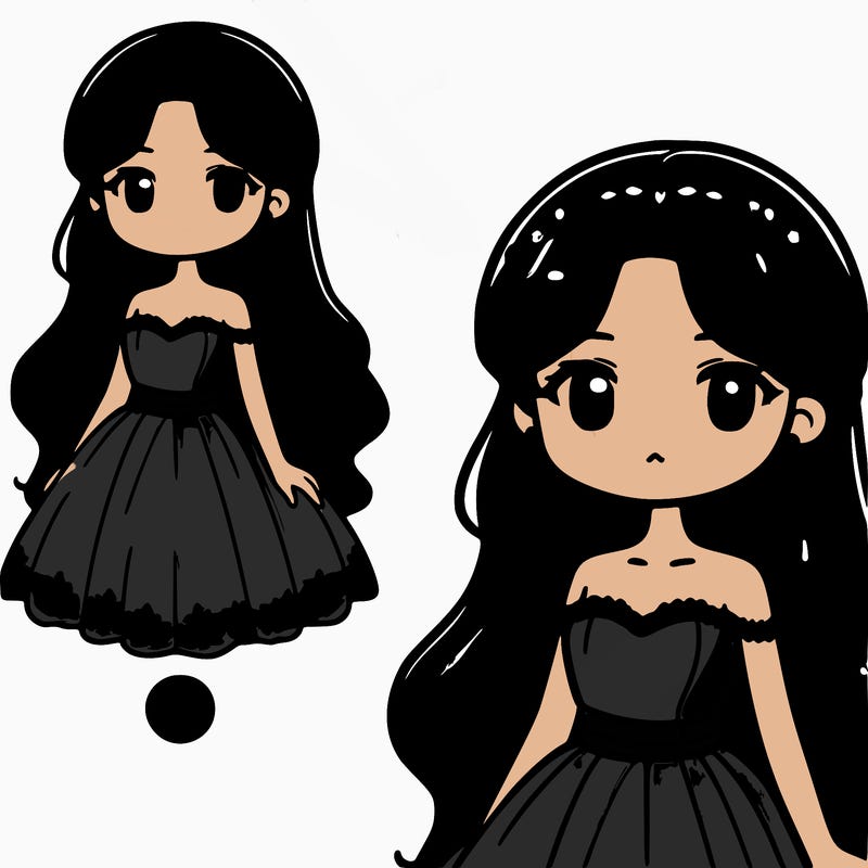 brown hair gile pich skin with a beautiful dress