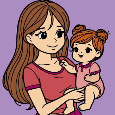 mother holding a baby girl