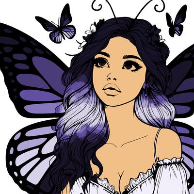 butterfly fairy realistic girl