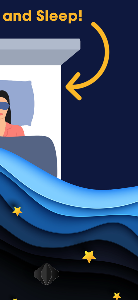 Illustration of a person sleeping in bed with an eye mask for the AutoSnore app