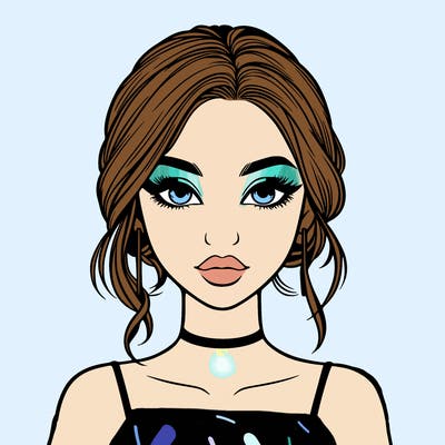 realistic girl with makeup on