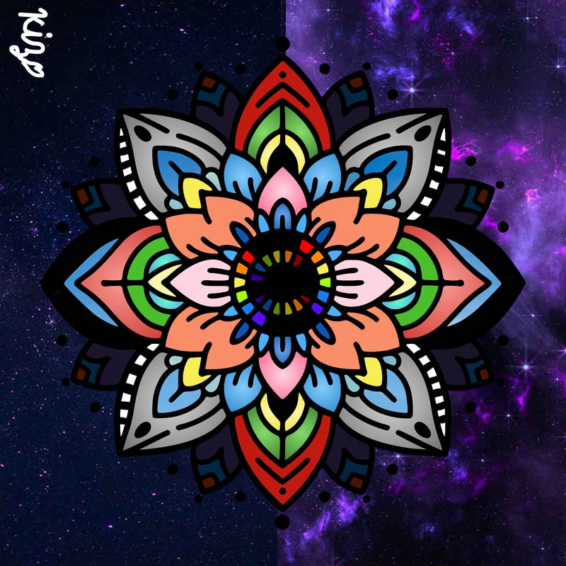 simple mandala flower pattern for kids