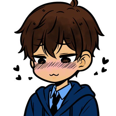 manga boy blushing