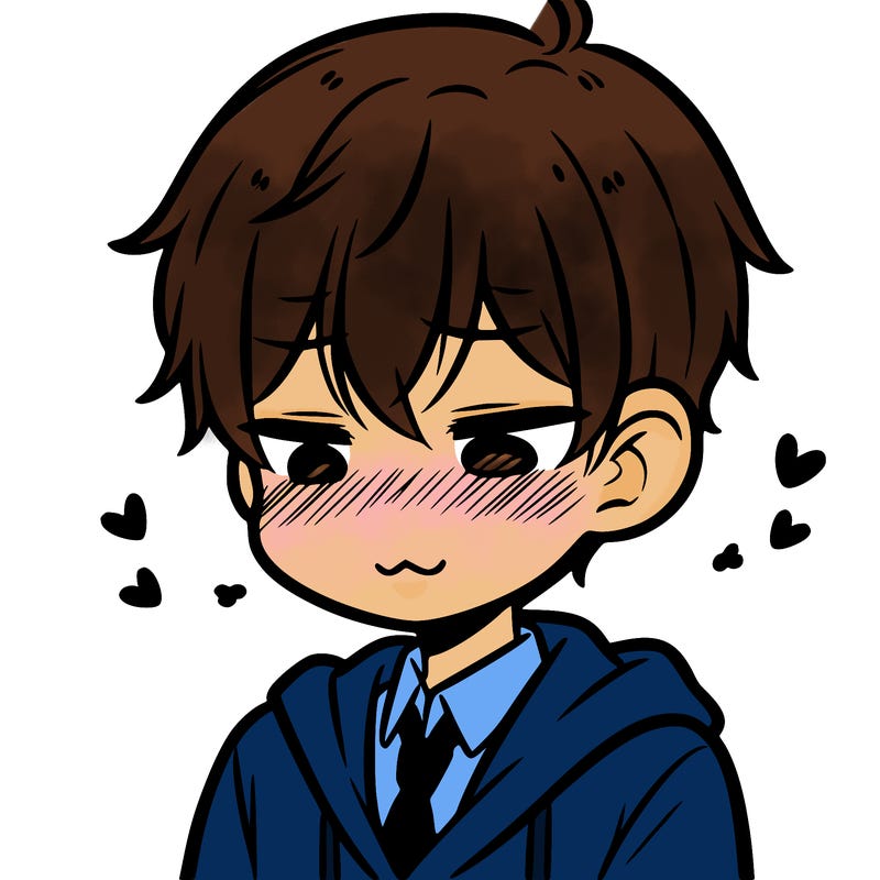 manga boy blushing