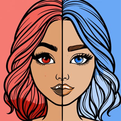 realistic girl split half