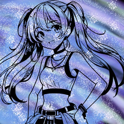 anime girl wearing crop top