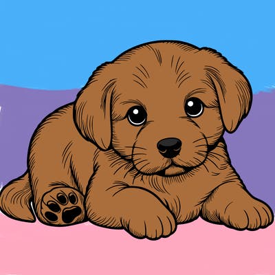 a cute realistic puppy