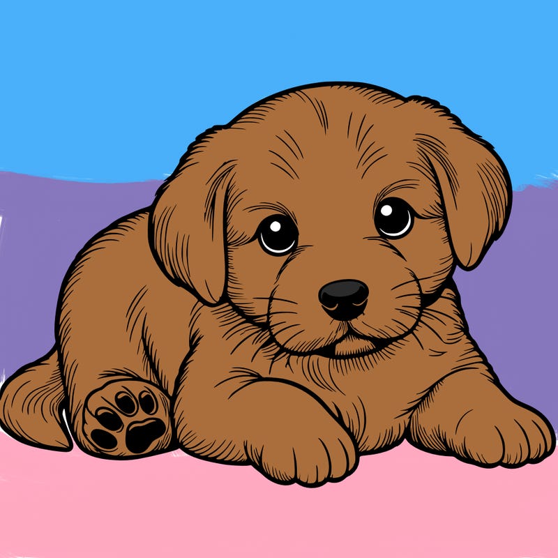 a cute realistic puppy