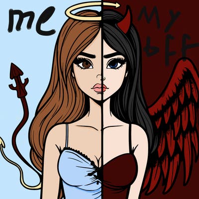 devil vs angel realistic girl