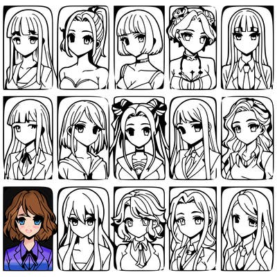 girls that look diffrent anime