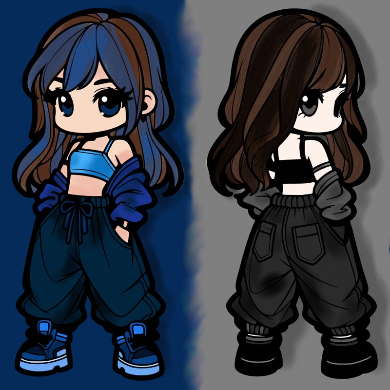 girl in crop top and baggy pants