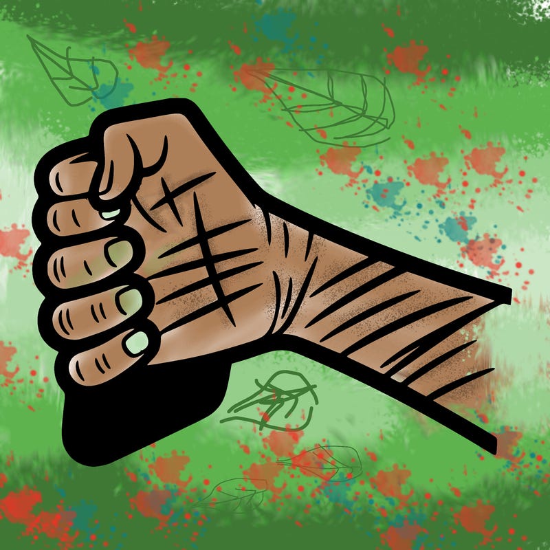 an arm with scratch marks