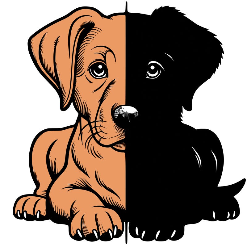 realistic dog split picture